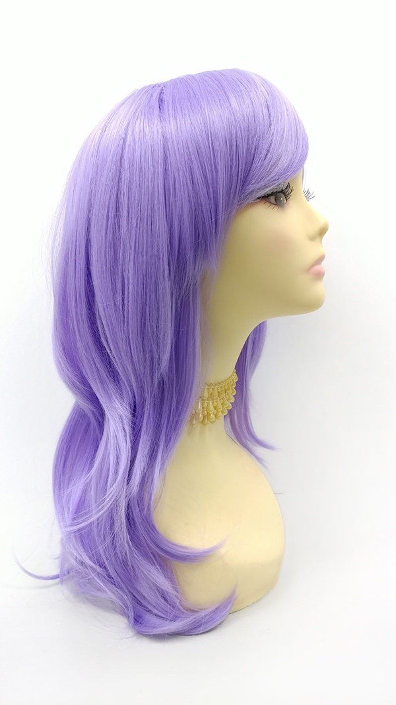 Long 18 Inch Straight Light Purple Wig With Bangs. Anime - Etsy