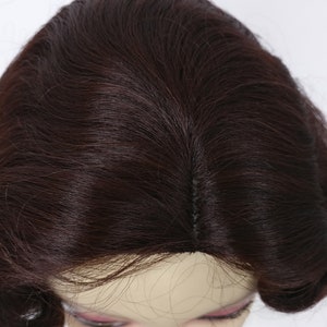 8 Inch Chestnut Brown Heat Resistant 1920s Style Finger Wave Vintage Retro Costume Wig [HTRosie-33] image 5