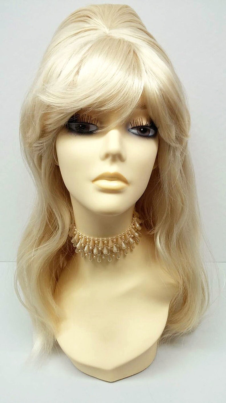 1960s – 70s Hats, Wigs, Gloves, Scarves Long 17 inch Straight Blonde Beehive Costume Wig. [20-128-StBeehive-613] $49.99 AT vintagedancer.com