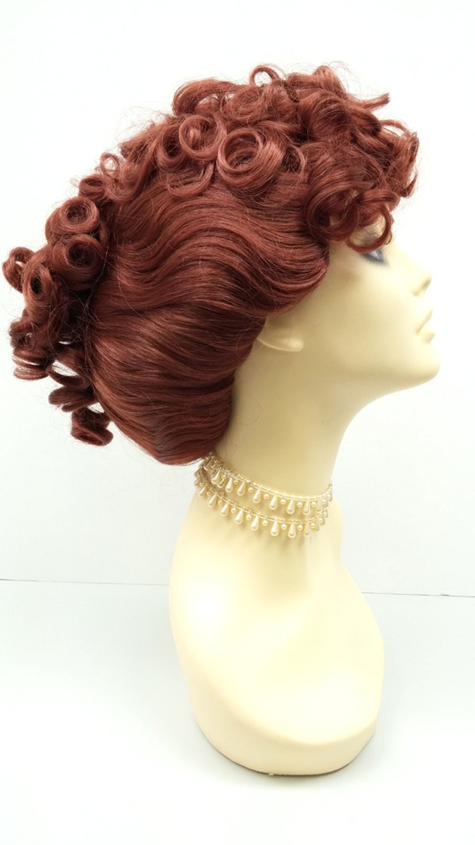 Red Curly Updo Wig. Victorian Costume Wig. Colonial Wig. Etsy