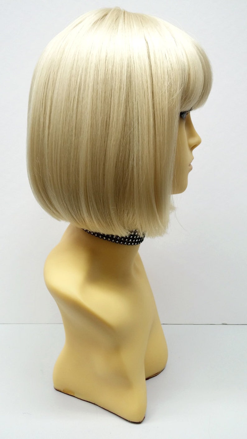 Blonde Short Bob Wig Straight W/ Bangs. Page Boy Wig. Etsy UK