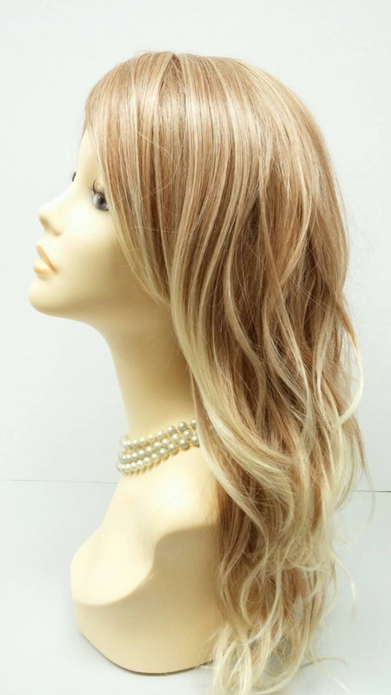 Long 18 Inch Mixed Natural Beach Blonde Wavy Wig With Premium Etsy