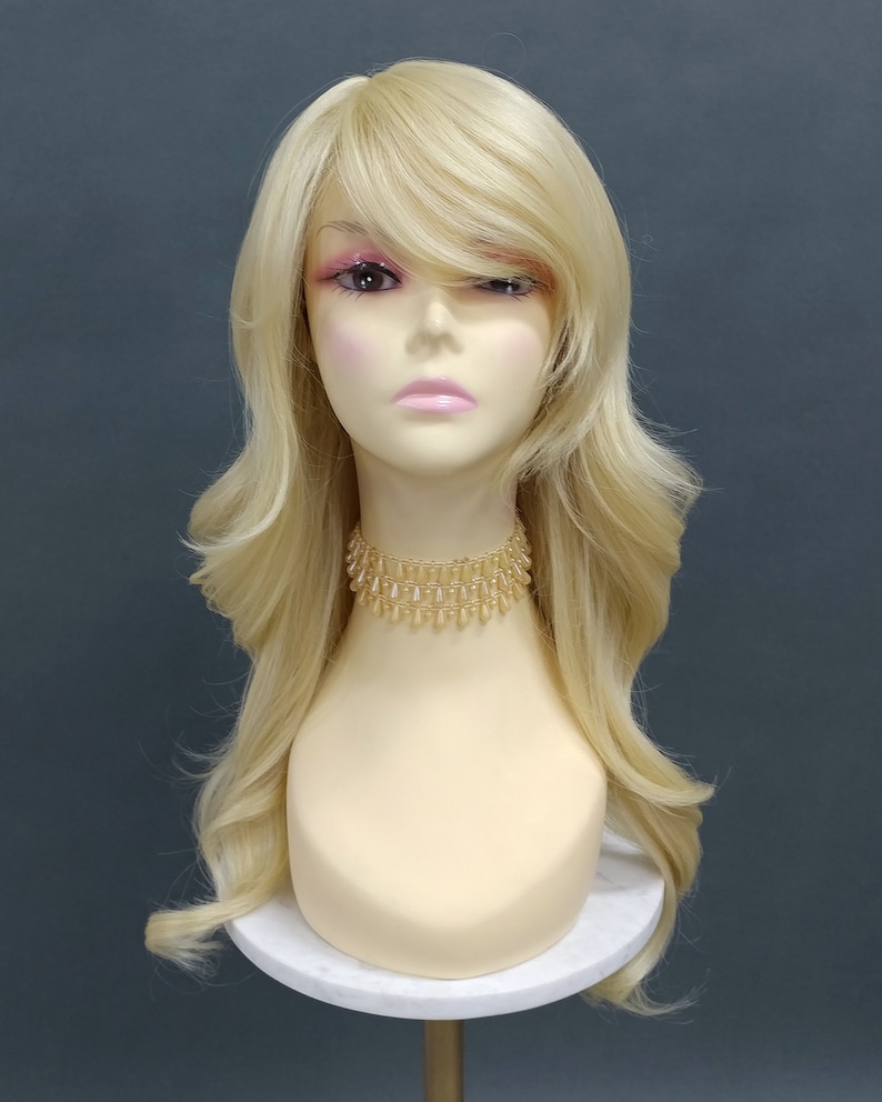 Vintage Wigs | 1920s, 1930s, 1940s, 1950s, 1960s, 1970s     22 Inches Long Wavy Layered Light Blonde Heat Resistant Side Partial Skin Part Wig [Phylicia-613]  AT vintagedancer.com