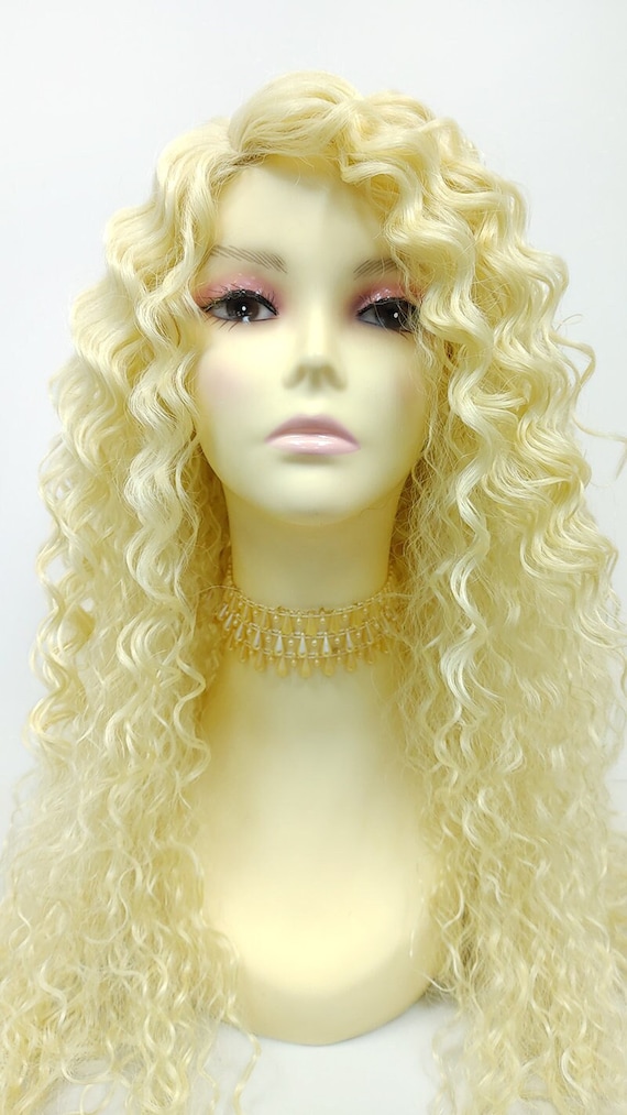 26 Inch Light Blonde Full Big Volume Long Curly Heat  display picture 3