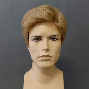 Golden Blonde Short Straight Synthetic Wig Unisex Tapered Costume Cosplay Fashion Wig [Luca-D24]