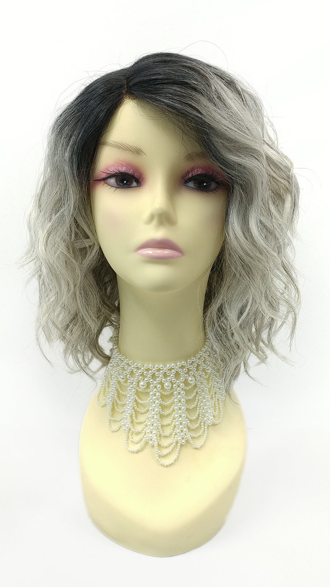 12 Inch Lace Front Light Gray and Light Brown Mix With Dark Etsy