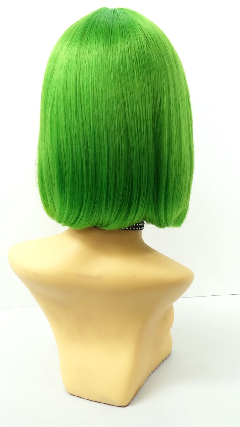 Bright Green Short Bob Wig Straight W/ Bangs. Page Boy Wig. Etsy
