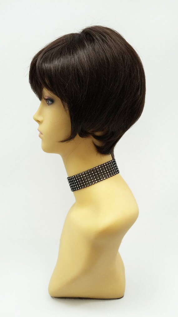 Short Dark Brown Retro Bump Wig 60s 70s Pouf Style Costume Etsy