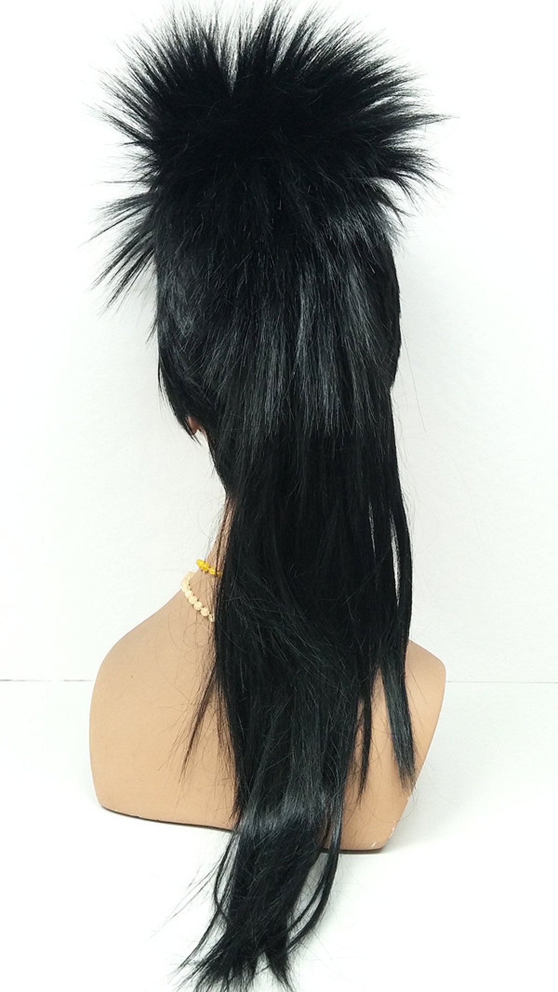 Black Long Mohawk Wig. Unisex Punk Rock Wig. Costume Wig Etsy