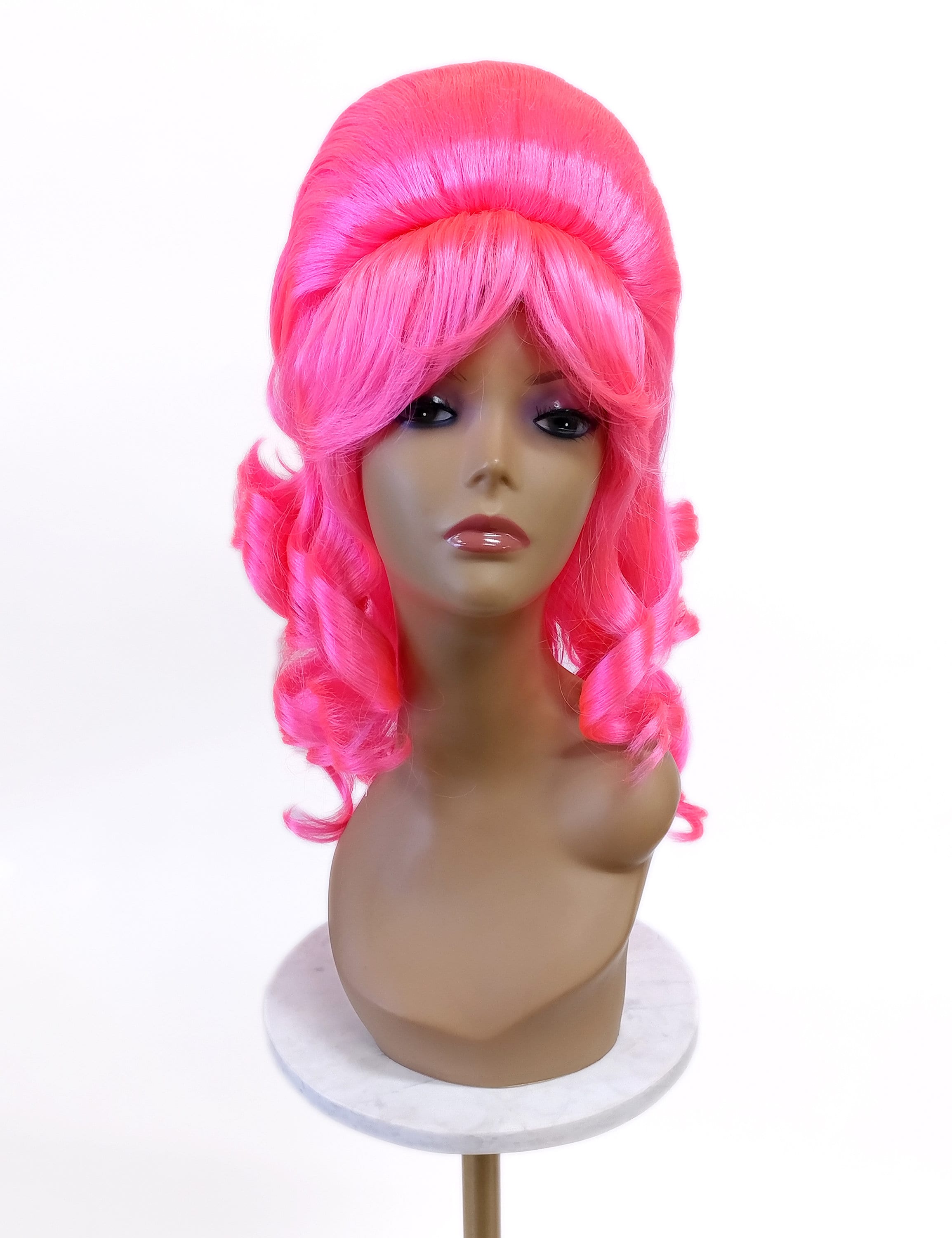Hot Pink Wavy Beehive Costume Wig [22-151b-wvbeehive-hpink 