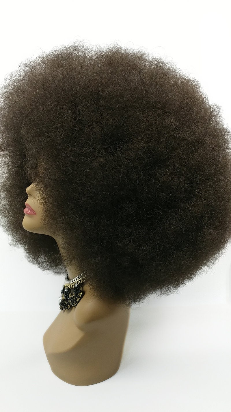 Extra Large Jumbo Dark Brown Afro Synthetic Costume Wig 97 480b