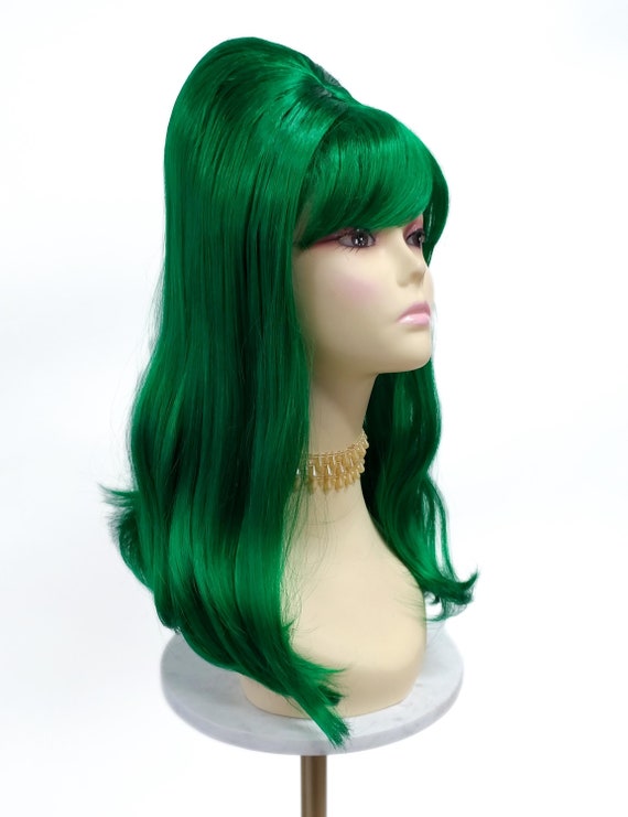 Dark Green Straight Beehive Costume Wig Retro Groovy 60s  display picture 2