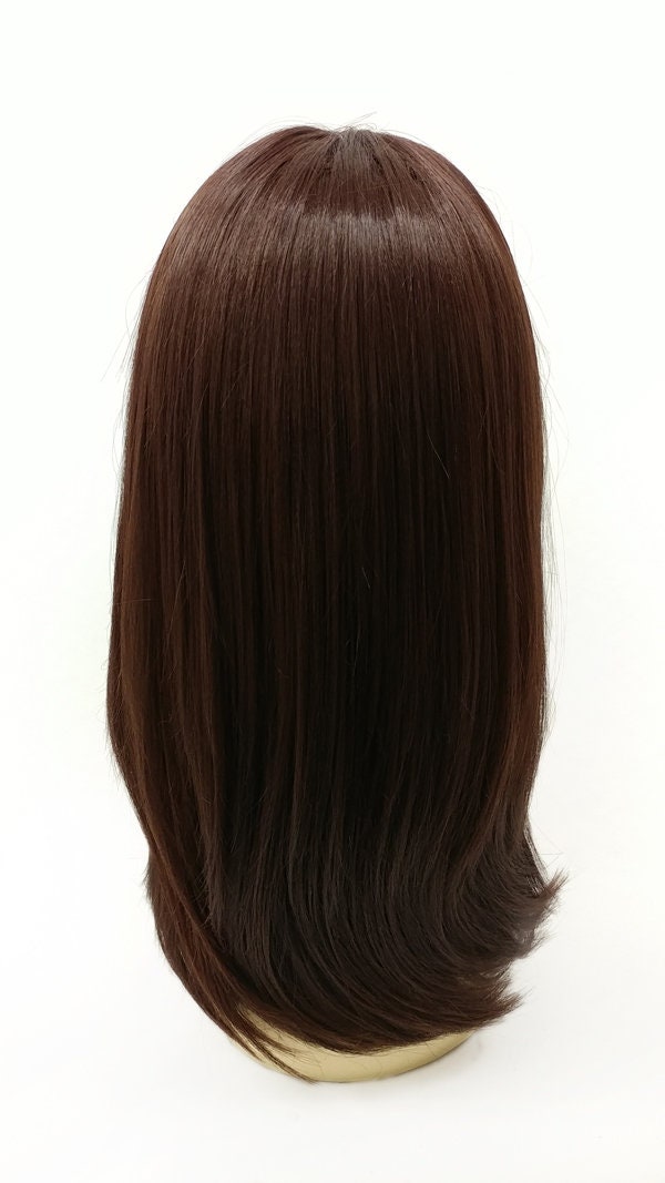 Dark Auburn heat safe long straight wig 17\