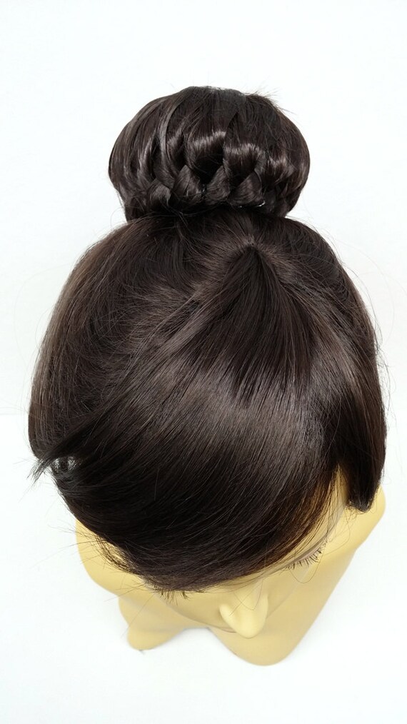 brown wig updo