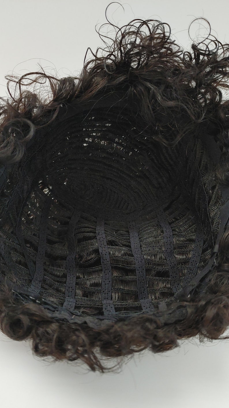 100 Human Hair off Black Short Curly Tapered Wig Etsy