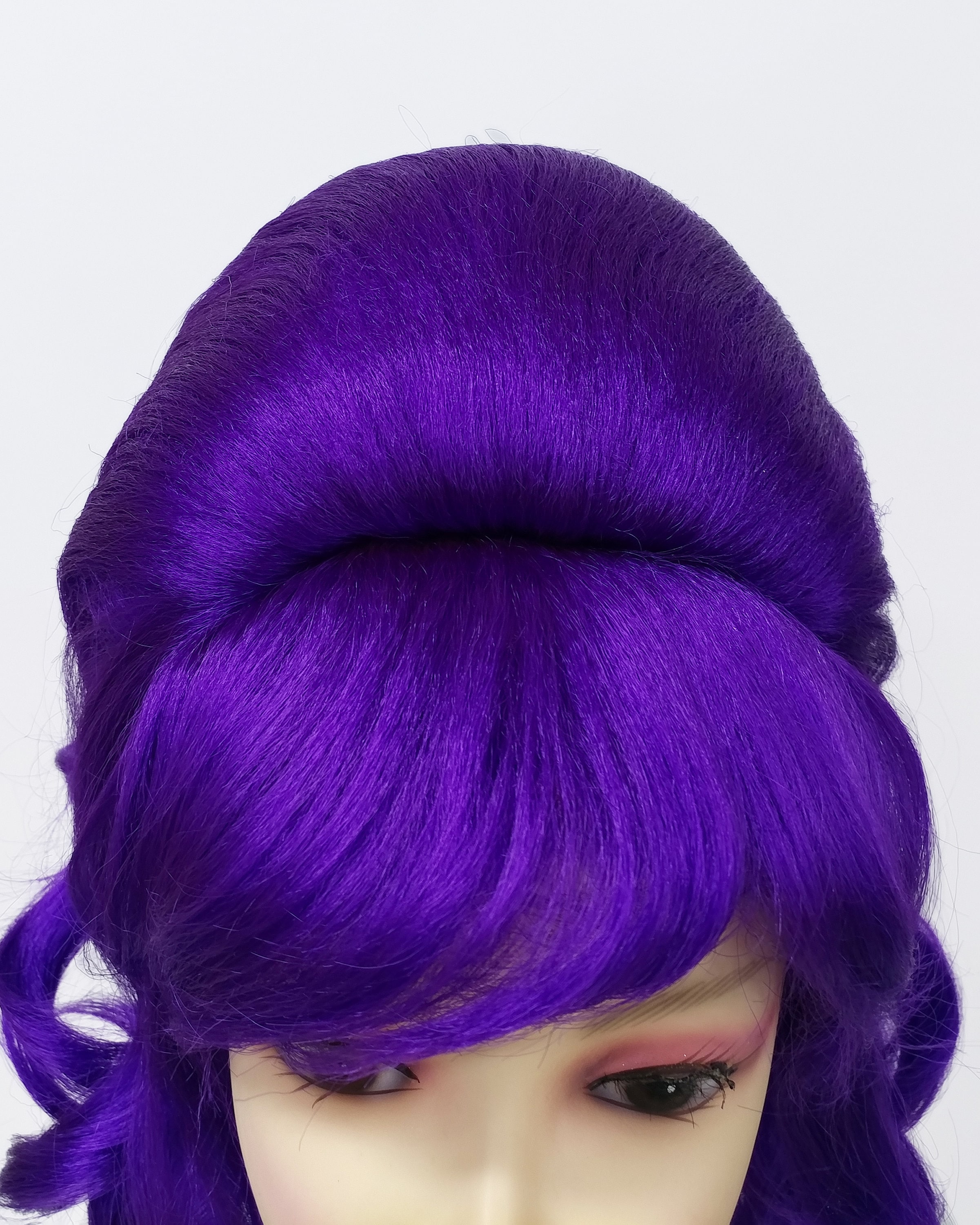 Dark Purple Wavy Beehive Costume Wig [wvbeehive-dpurple] - Etsy
