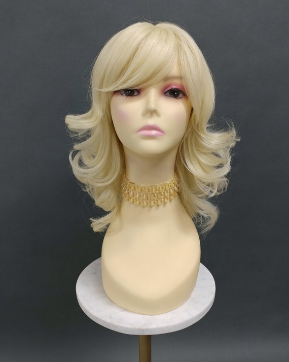 14 Inches Wavy Blonde Heat Resistant Center Part Wig With 