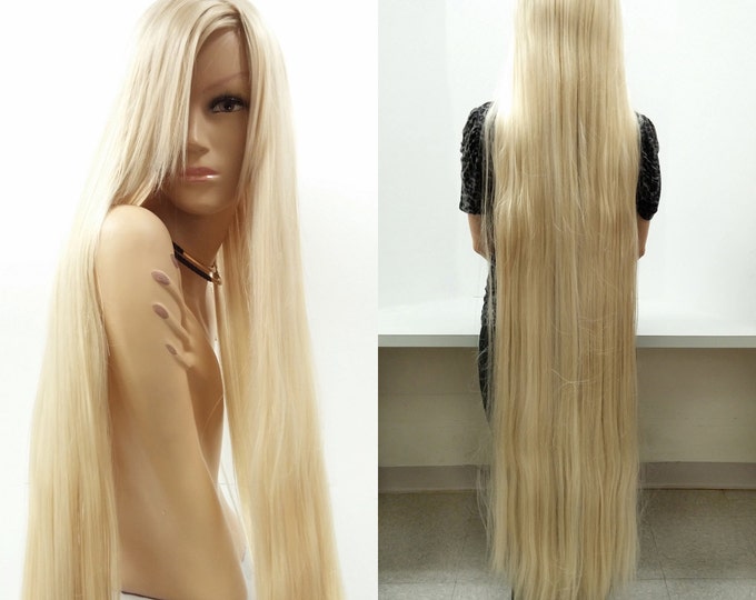 SUPER LONG 60 Inch Blonde Rapunzel Style Wig. Lady Godiva Wig. Floor ...