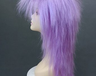 Parrucca Rocker Anni 80 Hot Pink Con Collana - Costume Punk Per Halloween E Feste A Tema - Unisex - Foto 4