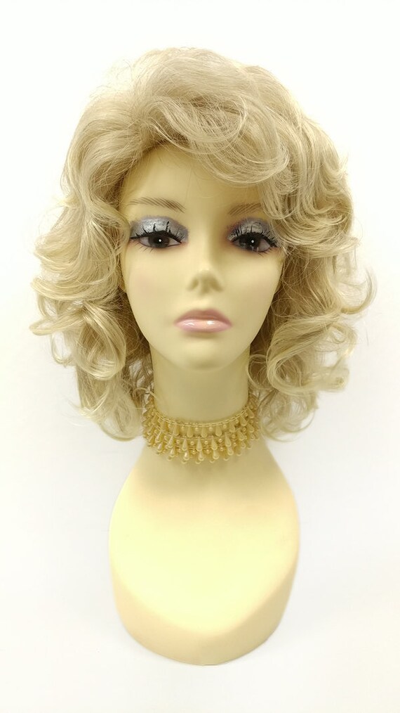 big blonde curly wig