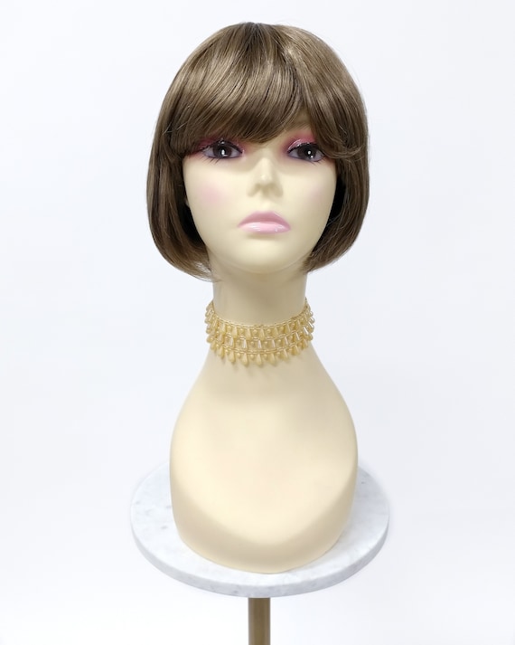 Light Brown Synthetic Page Boy Short Straight Chin Length 1920s Bob Wig With Bangs 169 822e sjessie 14 Etsy