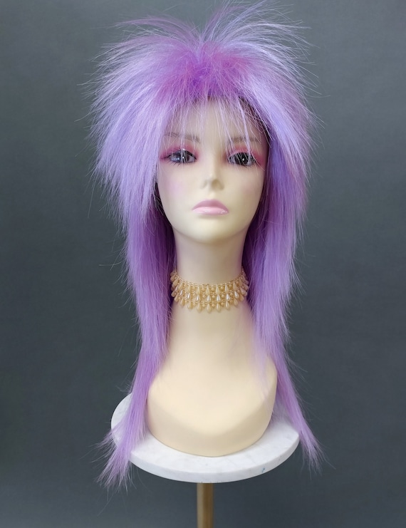 20 Inch Light Purple Long Spiky 80s Punk Mullet Rockstar Rocker Costume Wig 04 22 rock lpurple Etsy Canada