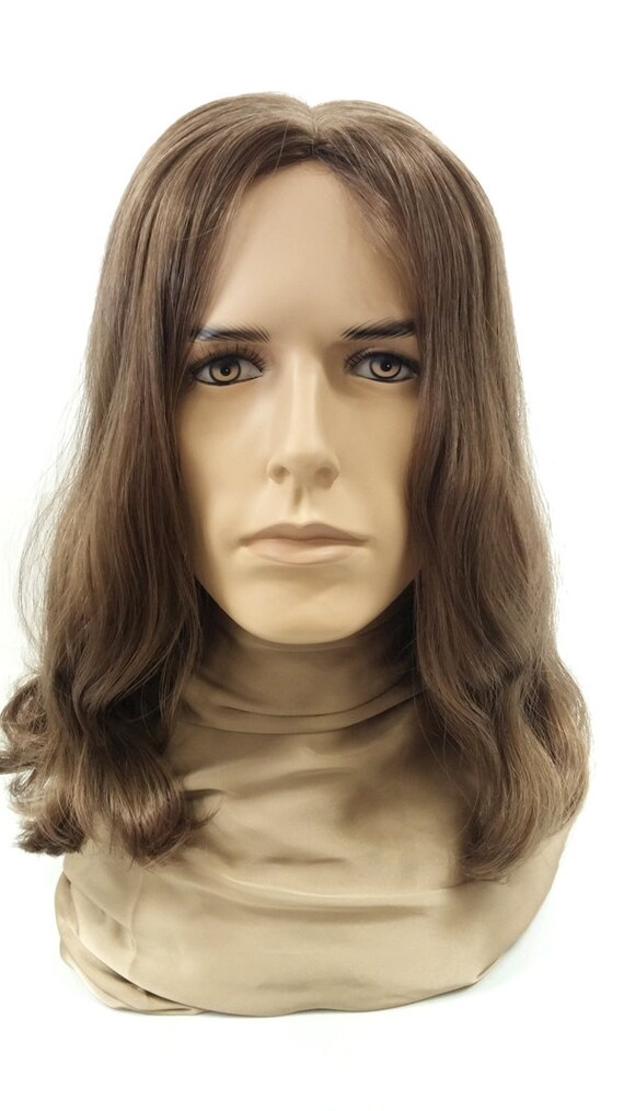 Long 14 Inch Lightest Brown Hair Men S Wig Hippie Etsy