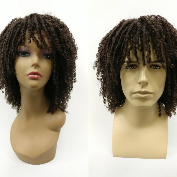 12 inch Dark Brown Dreadlocks Unisex Synthetic Fashion Wig [150-730-Cobi-4]