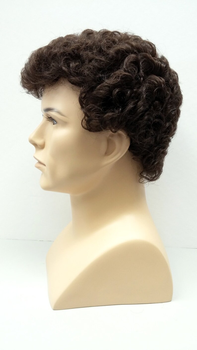 Brown Short Curly Men's Wig. Synthetic Fashion Wig. Etsy