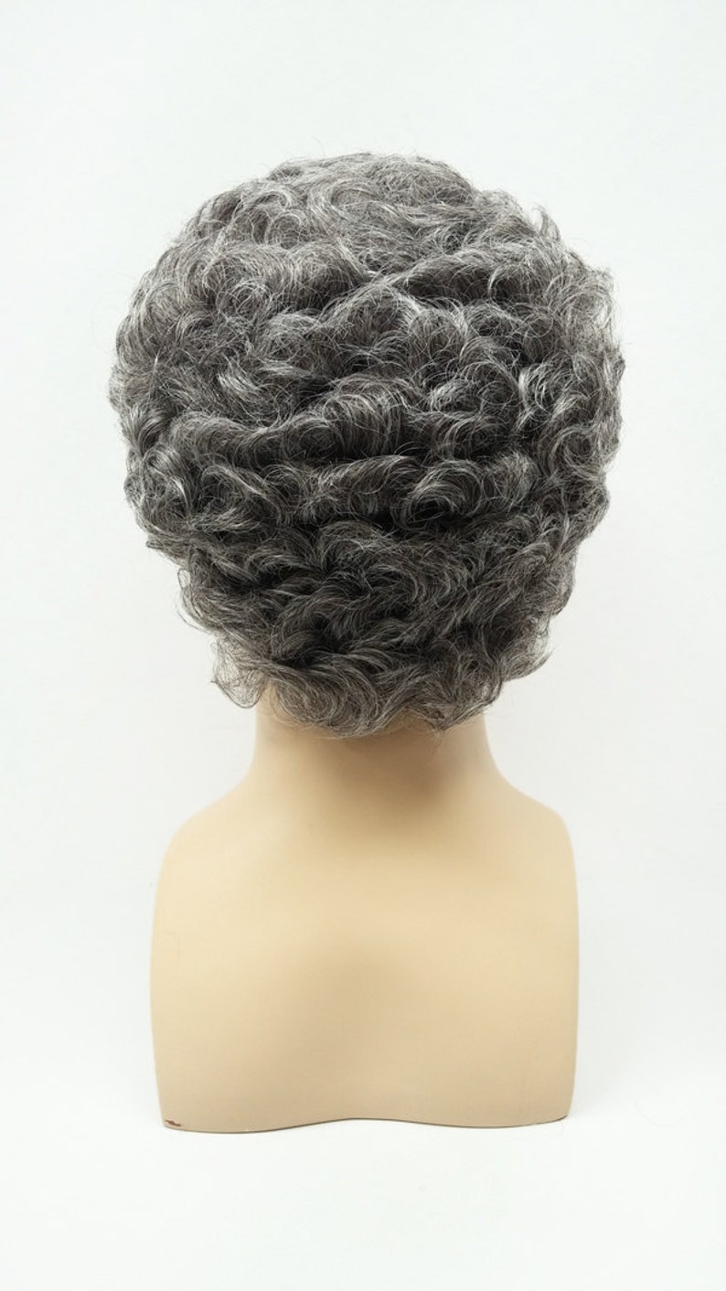 Gray Salt and Pepper Short Curly Men's Wig. Synthetic Etsy