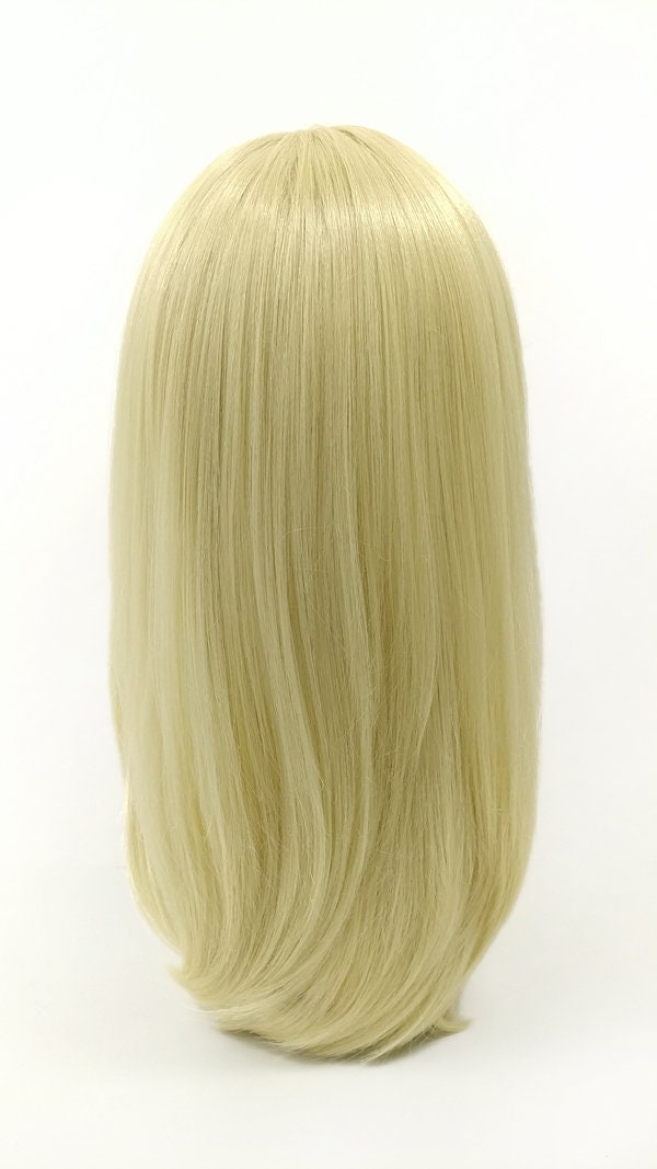 Light blonde heat safe long straight wig 17\