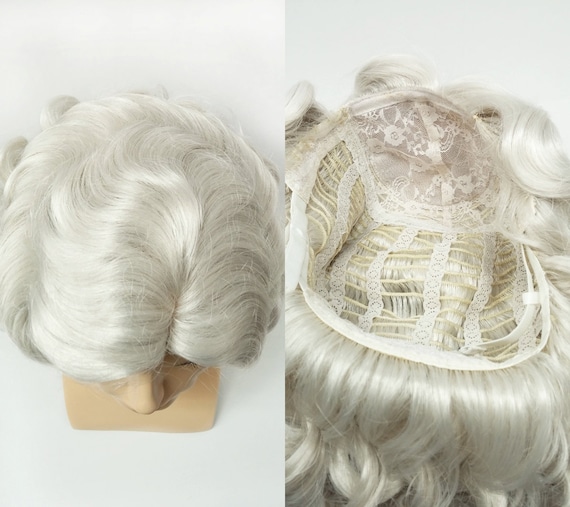 Colonial Curly Wig Light Gray Ringlets 18th Century Judge  display picture 3