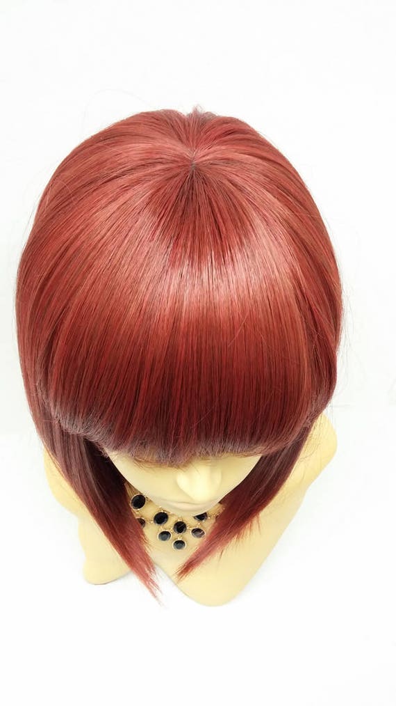 10 Inch Henna Red With Auburn Heat Resistant Straight Long Bob Etsy