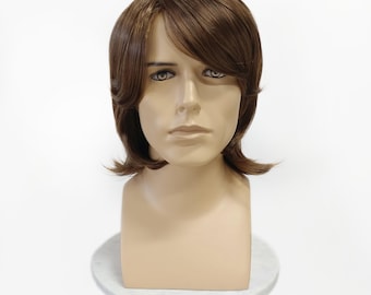 Mens Light Brown Straight Synthetic Costume Wig [PW9247-LBrown]
