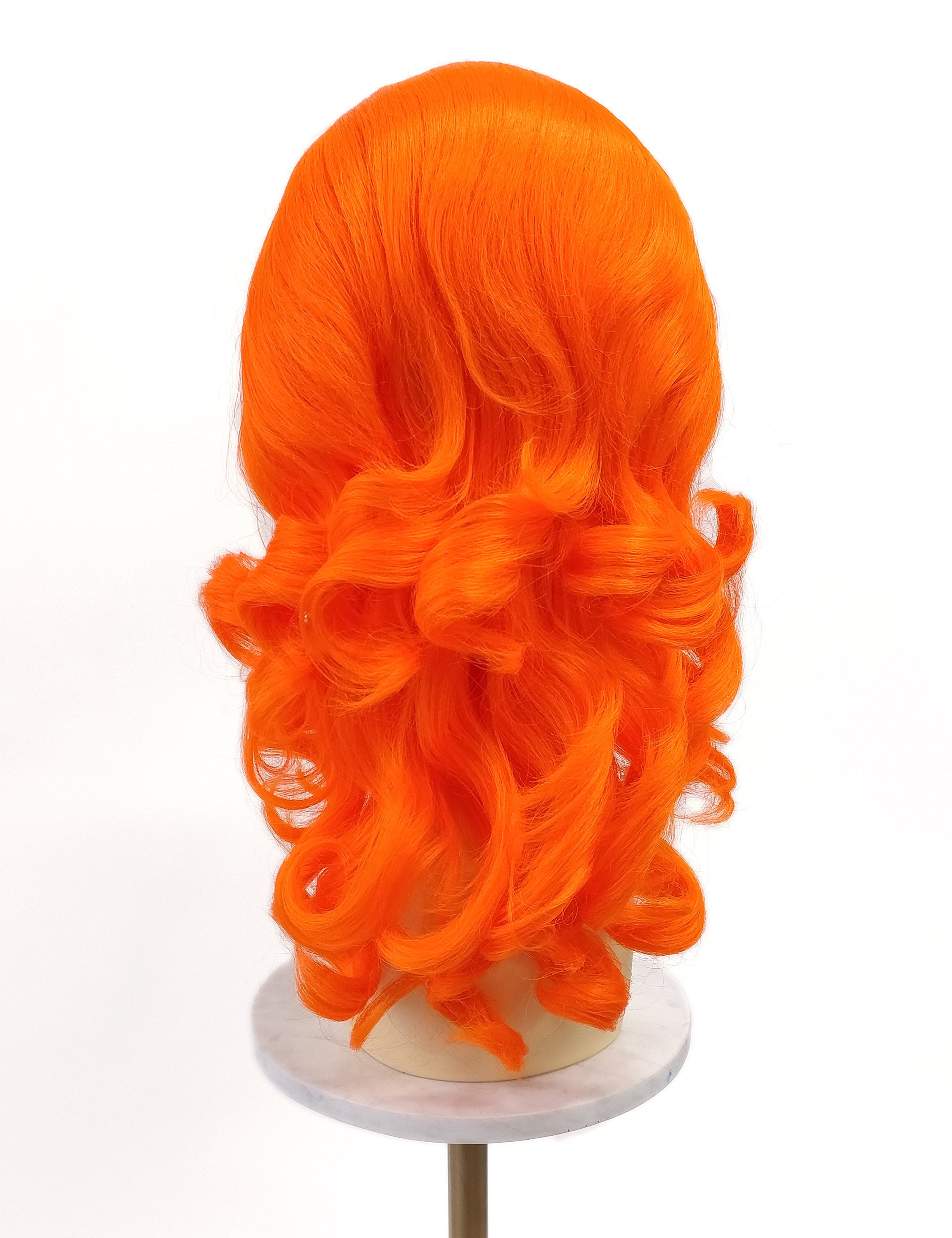 Bright Orange Long Wavy Beehive Retro Vintage 60s Costume  display picture 1