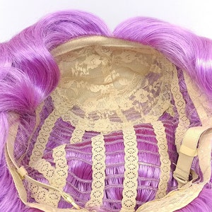 Unisex Purple Curly Colonial Costume Wig. 1700s Style Ringlets Wig. Judge Historical Costume Cosplay Wig 84-434B-Charles-Purple image 7