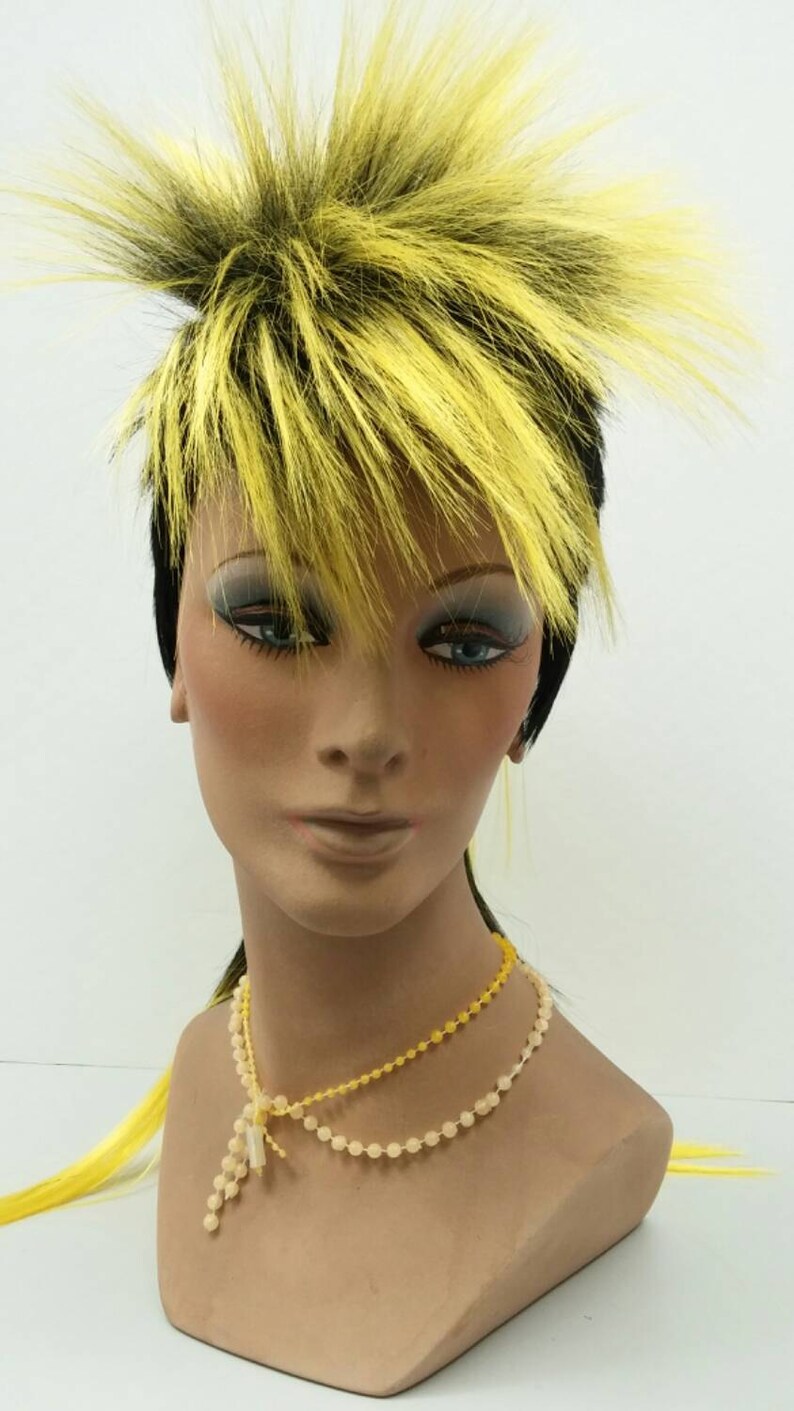 Black and Yellow Mohawk Wig. Men's Punk Rock Wig. Costume Etsy