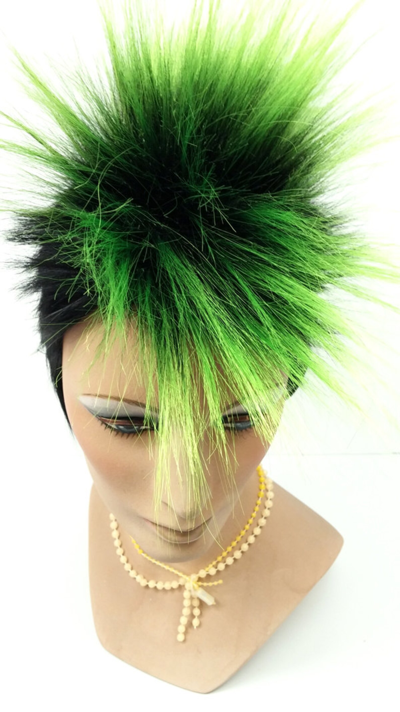 Black and Green Mohawk Wig. Men's Punk Rock Wig. Costume Etsy