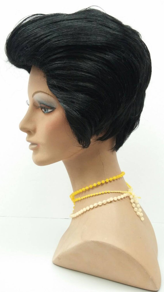 short black costume wig