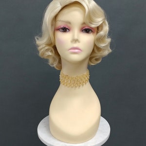 1920's Style Short Blonde Finger Wave Wig. Vintage Style Costume Wig. 02-15-Rosie-613 image 2