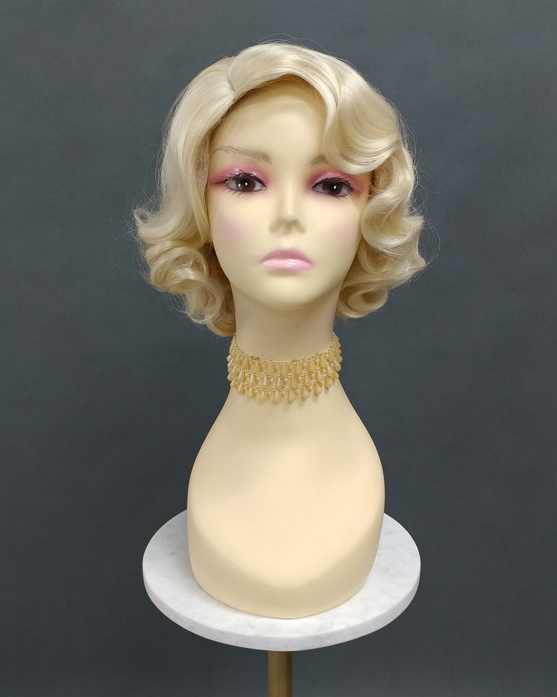 1920's Style Short Blonde Finger Wave Wig. Vintage Style Costume Wig. 02-15-Rosie-613 image 2