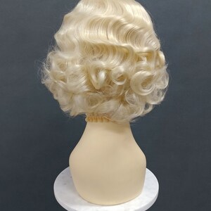 1920's Style Short Blonde Finger Wave Wig. Vintage Style Costume Wig. 02-15-Rosie-613 image 6