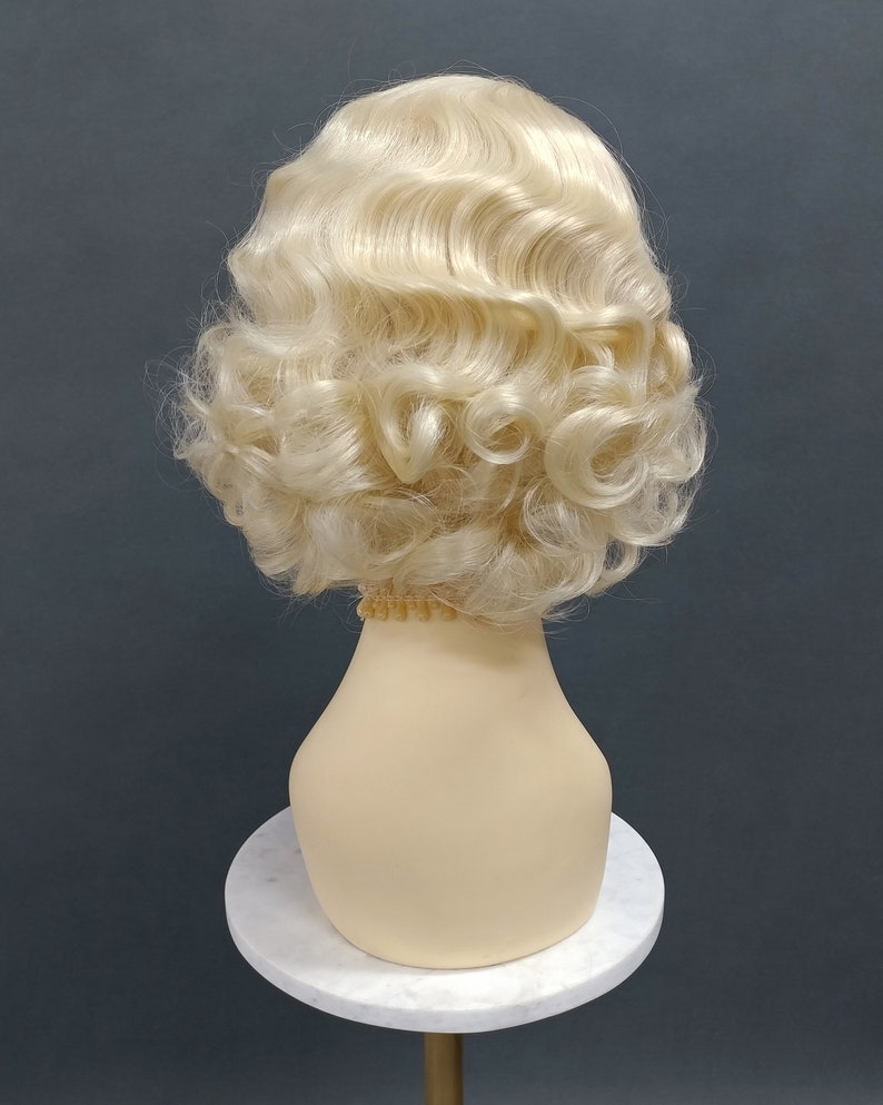 1920's Style Short Blonde Finger Wave Wig. Vintage Style Costume Wig. 02-15-Rosie-613 image 6