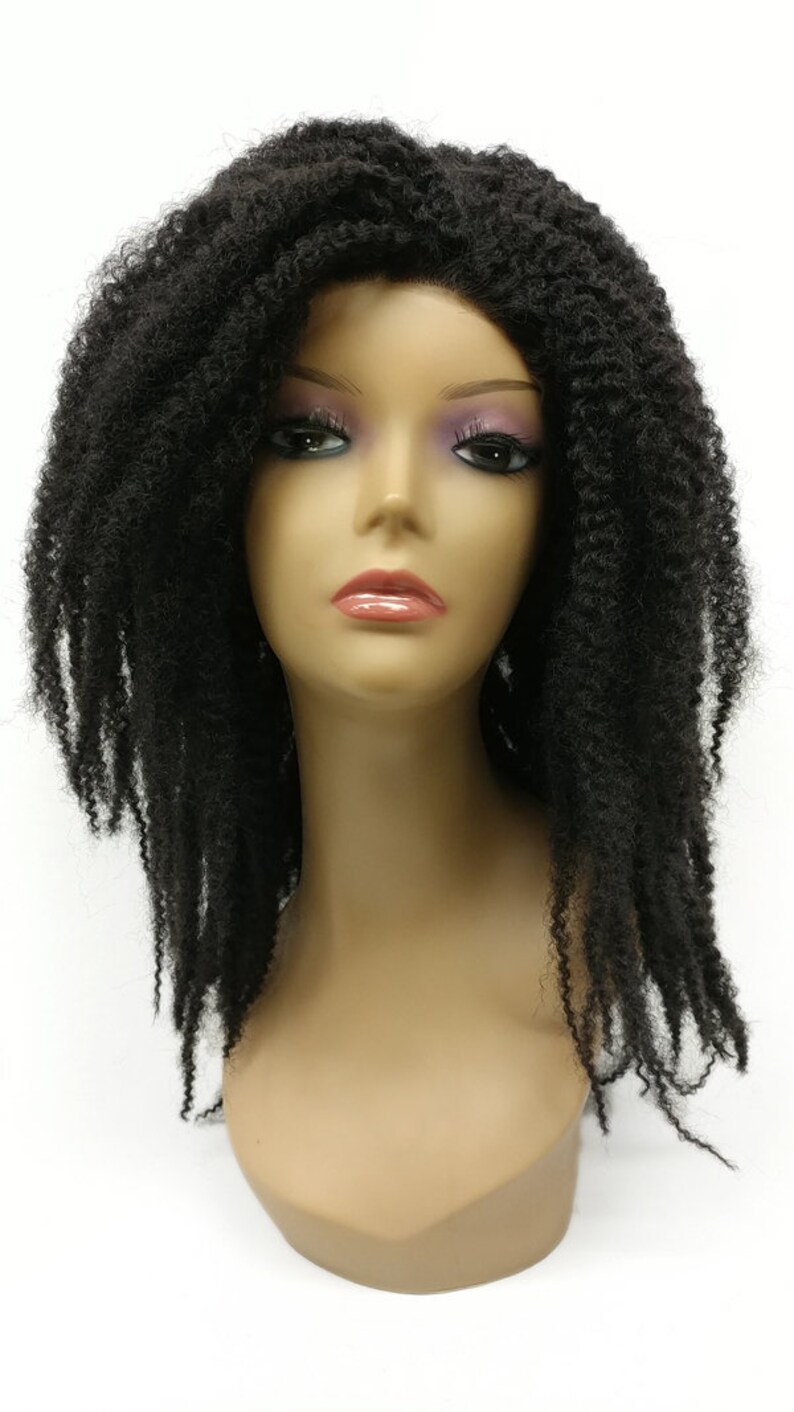 18 inch Long Black Dreadlocks Lace Front Heat Resistant ...