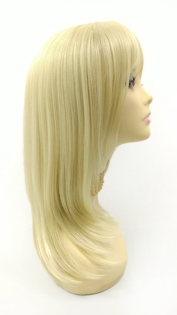 Light blonde heat safe long straight wig 17\