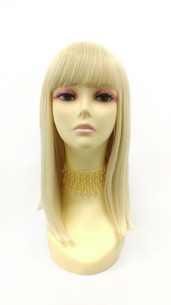 Blonde Blunt Cut Bangs Straight Wig Amazon.com : Ready to Go Glueless Straight Platinum Blonde  main image 3