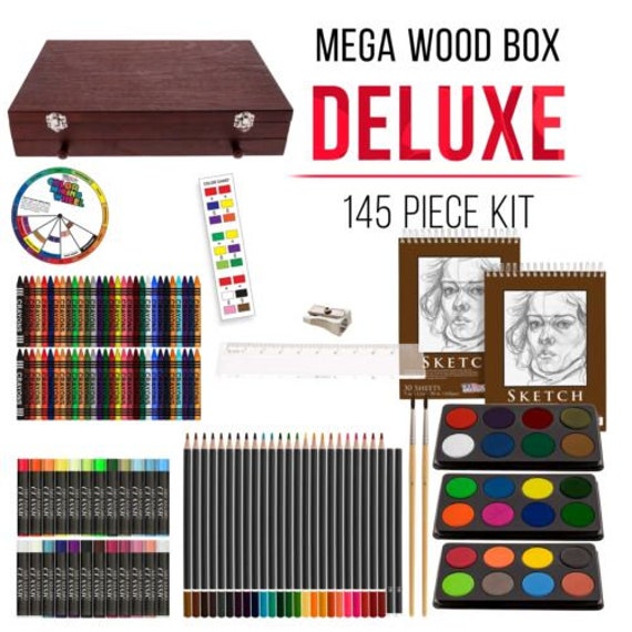 143 Piece Deluxe Art Set Paint Set in Portable Wooden Case Professional Art  Kit for Adults Teens and Artist Painting Drawing & Art Supplies 