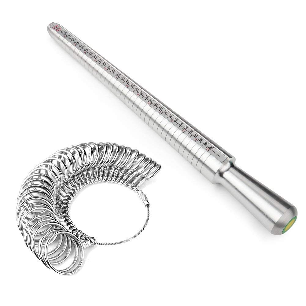 Jewelry Ring Measuring Tool, Aluminum & Plastic Ring Size Mandrel, US and  Canada Sizing, Must Have for Ring Making, Ring Mandrel 
