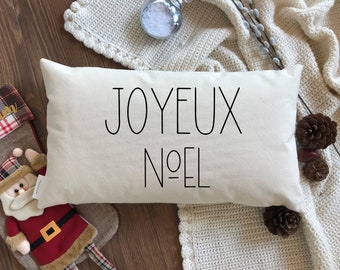 Joyeux Noel Christmas Decorative Throw Pillow Cover | Christmas Toss Pillow | Christmas Decor | Custom Christmas Pillow