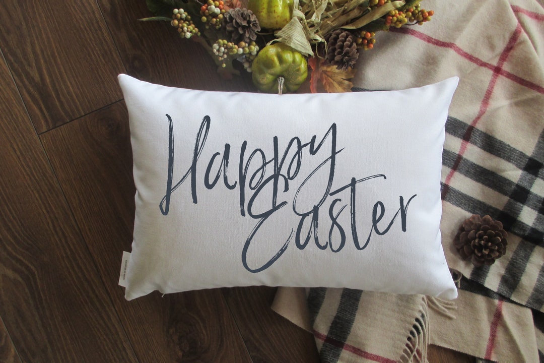 Happy Easter Pillow Cover Easter Pillow Cover Hand Made Etsy Canada